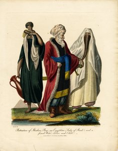 Portrait of an Arabian Bey, an Egyptian Lady of Rank, and a Female Water-Carrier and Child by John Chapman