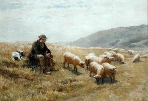 A Shepherd on the South Downs by John Charles Dollman