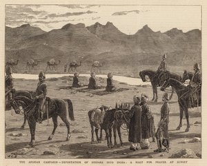 The Afghan Campaign, Deportation of Sirdars into India, a Halt for Prayer at Sunset