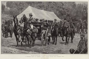 A Shooting Party at Lowther Castle, Guests leaving the Luncheon Tent