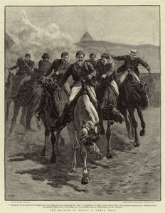 The British in Egypt, A Camel Race by John Charlton