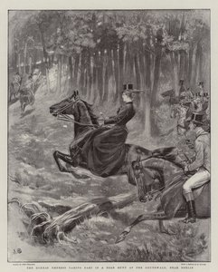 The German Empress taking Part in a Boar Hunt at the Grunewald, near Berlin