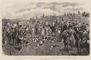 The Meet of the Devon and Somerset Staghounds at Hawkcombe Head