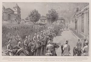 The Surrender of Santiago, hoisting the United States Flag on the Governor