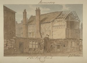 East view of the ruins of Bermondsey House, 1838 by John Chessell Buckler