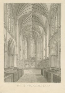 Interior of Lichfield Cathedral - Choir and Lady Chapel by John Chessell Buckler