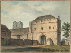 South View of the Great Gateway of the College at Maidstone by John Chessell Buckler
