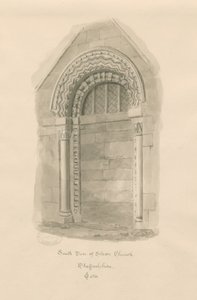 Stowe Church - South Door by John Chessell Buckler