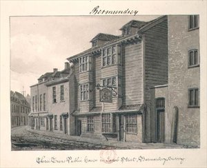 The Three Tuns Public House in Jacob Street, Bermondsey by John Chessell Buckler