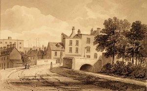 View of the Mill Pond Bridge, Bermondsey by John Chessell Buckler