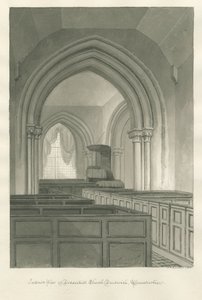 Worcestershire - Droitwich - Dodderhill Church Interior by John Chessell Buckler