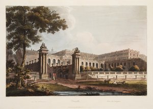 Versailles from The Orangerie, illustration from Versailles, Paris and Saint Denis by John Claude Nattes