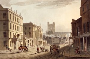 View of the Town Hall, Market and Abbey Church, from 