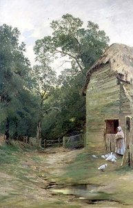 A Surrey Farmyard by John Clayton Adams