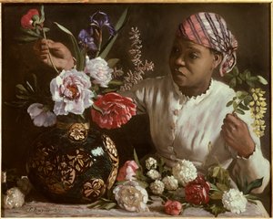 The Black Woman with Peonies