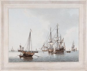 Shipping in a Calm by John Cleveley the Younger