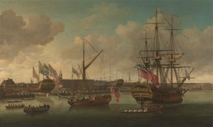 Launching at Deptford by John Cleveley the elder