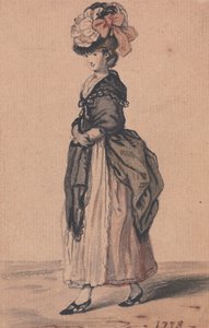 A Lady of Fashion with Black Shawl and Black Shoes by John Collet