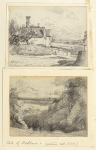 A Manor House, and Dedham from near Gun Hill, Langham by John Constable