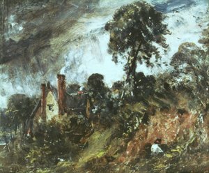 Cottage Among Trees with a Sandbank, c.1830-36