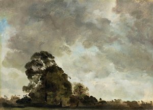 Landscape at Hampstead, Tree and Storm Clouds, c.1821 by John Constable