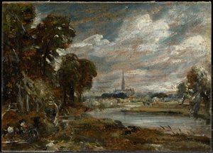 Salisbury Cathedral from the River Nadder by John Constable