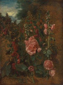 Study of Hollyhocks by John Constable