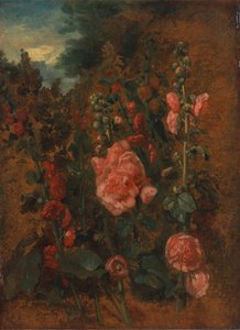 Study of Hollyhocks by John Constable
