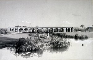 Avon Viaduct, Wolston, 2nd July 1837 by John Cooke Bourne