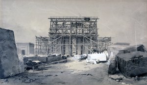 Construction of the Euston Arch, January 1838 by John Cooke Bourne