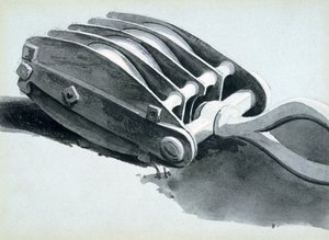 Pulley used in railway construction, 1833-38 by John Cooke Bourne