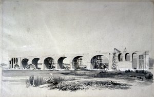 Wolverton Viaduct, 30th June 1837 by John Cooke Bourne