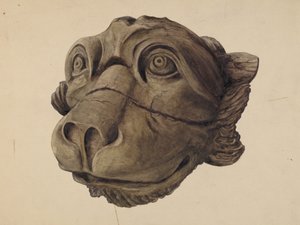 Cat Head Gargoyle by John Davis