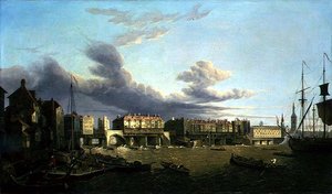 View of Old London Bridge as it was in 1747 by John Dean Paul