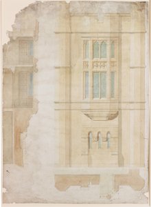 Design for Oriel Window, Holme Eden by John Dobson
