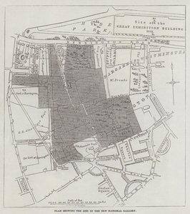 Plan showing the Site of the New National Gallery by John Dower