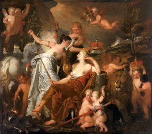 A Late Princess Personifying Peace Crowning the Glory of England Reflected on Europe