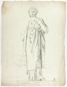 Antique Statue of Standing Draped Woman