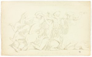 Ancient Bas-Relief with Battle of the Amazons