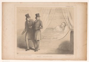 Caricature with Peel in a Comfortable Bed Small Insinuations (title on object) HB Sketches (series title on object) by John Doyle