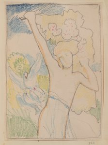 Untitled [Female figure and doves]