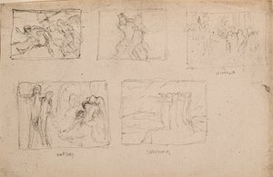 Untitled [Five sketches of figures] by John Duncan