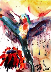 Vibrant Hummingbird Bloom by John Dunn
