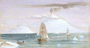 Beaufort Island and Mount Erebus. Discovered 28 January 1841