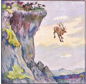 The Buck Plunged into the Abyss Below by John Edwin Noble