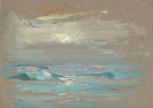 Seascape. Moonlight Over a Calm Sea, Late 19th Century - Mid 20th Century
