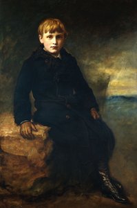 Portrait of Cecil Webb, Seated Full Length, Wearing a Black Coat with a Fur Collar by John Everett Millais