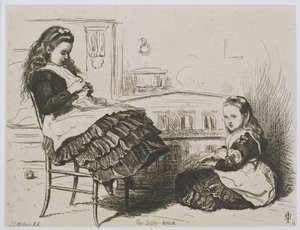 The Baby House, number 9 from a series of etchings for the Art Union of London by the Etching Club