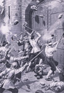 The Sack of Dundee 1st September 1651: English Seamen Attack the Wellgate Port, Illustration from 