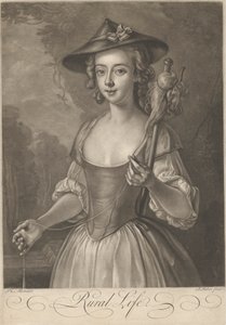 A Girl Spinning Thread by John Faber the younger